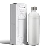 Parateck 18/8 Stainless Steel Bottle for Sodastream DUO, E-DUO, 1L Carbonating Bottle, BPA Free, Sparkling Water, Dishwasher Safe (White)