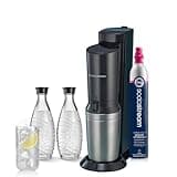 SodaStream - Aqua Fizz Sparkling Water Maker | STARTER KIT | GLASS Carbonator | CQC CO2 System | Includes 2x Elegant Glass Carafes, 1x CO2 Cylinder | Dishwasher Safe | Black