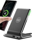 INIU Wireless Charger, 15W Fast Qi-Certified Wireless Charging Station with Sleep-Friendly Adaptive Light Compatible with iPhone 16 15 14 13 Pro XS 8 Plus Samsung Galaxy S25 S24 S23 Note 20 Google etc