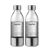 aarke Extra PET Stainless Steel Reusable Bottle for Carbonator l, ll, and 3, BPA-Free and Non-Toxic, 450mL (2-Pack)