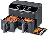 COSORI 9Qt 10-in-1 Dual Air Fryer, Fresh Balanced Meals for Family and Children with Double Baskets, Sync Cook & Finish to Bake, Roast, Reheat, Broil & 130 Recipes for Easy Cooking, Dishwasher Safe