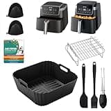 7pcs Air Fryer Accessories for Ninja Air Fryer Pro XL 6-in-1 - AF181 &AF141 6.5 QT Air Fryer, with brushes Clip Spatulas Baking trays Baking Needles Hand Clips,Recipes