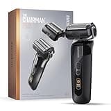 MANSCAPED® The Chairman™ PRO Men’s Electric Foil Face Shaver - Two Interchangeable Blade Heads, SkinSafe® Four-Blade Foil & Stubble Trimmer, USB-C Wireless Compatible Charging, Gentle on Neck