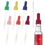 Glass Dropper Pipettes Compatible with SodaStream Bubly Bubbly Drops Flavors for Soda Stream Accessories (Colorful, 6Pcs)