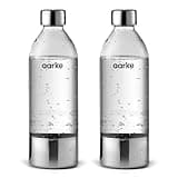 aarke Extra PET Stainless Steel Reusable Bottle for Carbonator l, ll, and 3, BPA-Free and Non-Toxic, 800ml (2-Pack)