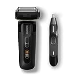 MANSCAPED® The Chairman™ PRO & Weed Whacker® 2.0 - Men's Electric Foil Face Shaver with Two Interchangeable SkinSafe® Blade Heads, Four-Blade Foil & Stubble Trimmer - Nose & Ear Hair Trimmer