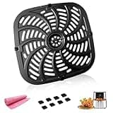 GSZN 8QT Air Fryer Crisping Plate for 8QT Chefman TurboFry Touch Air Fryer XL, Upgraded Nonstick Air Fryer Grill Pan Crisper Tray Rack Insert Grate Grid for 8QT Chefman Air Fryers, Dishwasher Safe